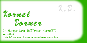 kornel dormer business card